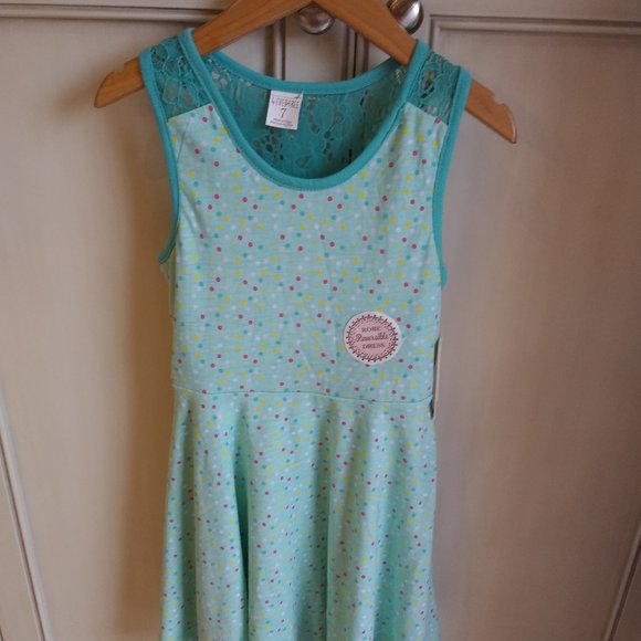 4 Ever Free Green with Polka Dots Reversible Dress - Picture 5 of 10